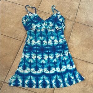 Tart Blue and White Sleeveless Sundress